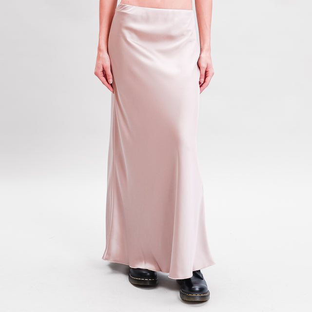 Dixie-Elastic Waist Satin Skirt - Quartz