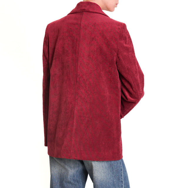 Dixie-500 Stripe Velvet Jacket - Bordeaux