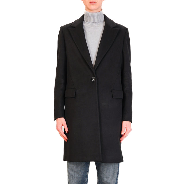 Dixie-Cappotto 1 bottone spacco dietro - nero