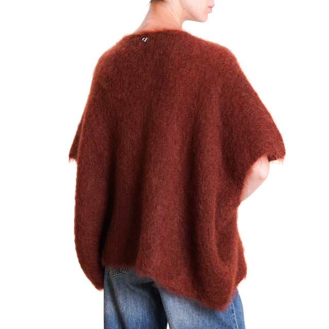 Dixie-V-Neck Sleeveless Mohair Sweater - Coffee