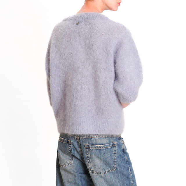 Dixie-Mohair Half Sleeve Sweater - Light Blue