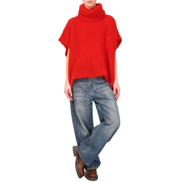 Dixie-Maglia collo alto mohair - rosso