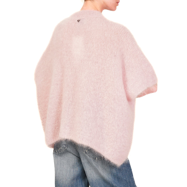 Dixie-Maglia mohair oversize girocollo - cipria