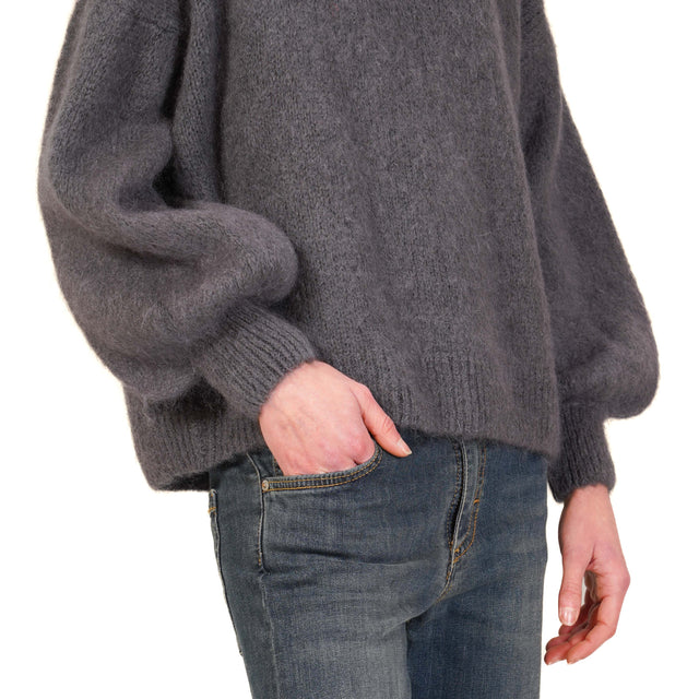 Dixie-Maglia mohair girocollo - antracite