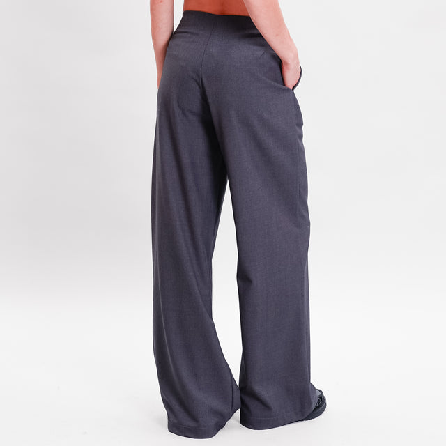 Dixie-Pantalone tessuto elasticizzato con coulisse - antracite