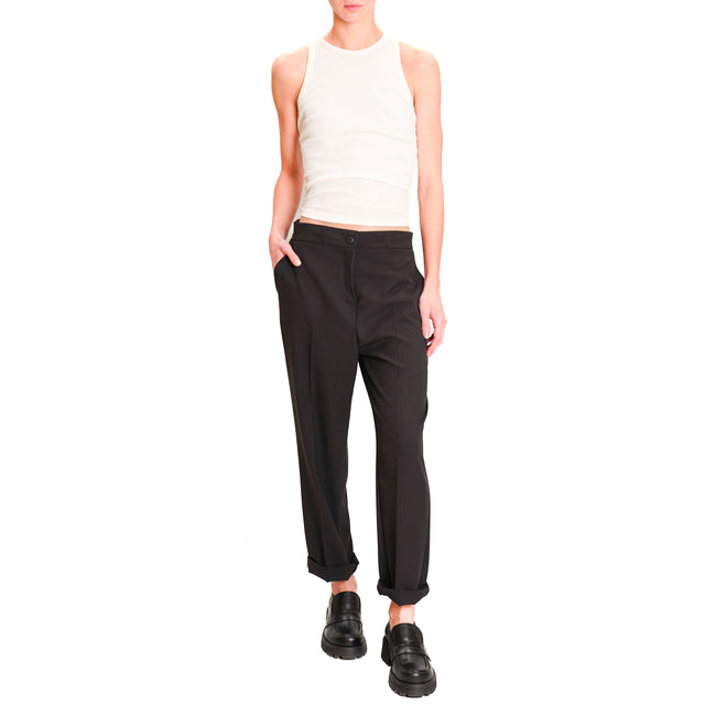 Dixie-Pantalone with elastic back - black