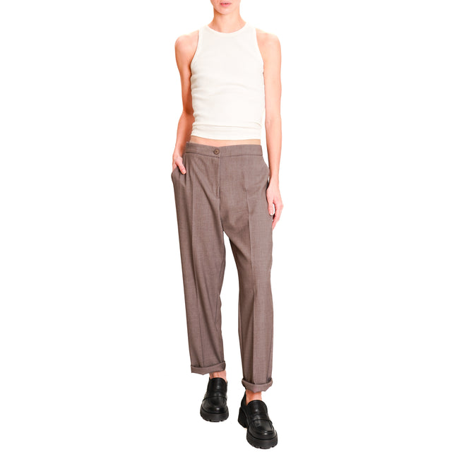 Dixie-Pants with elastic back - hazelnut