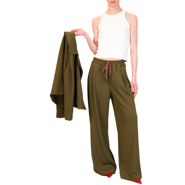 Dixie-Pantalone in felpa con coulisse - militare