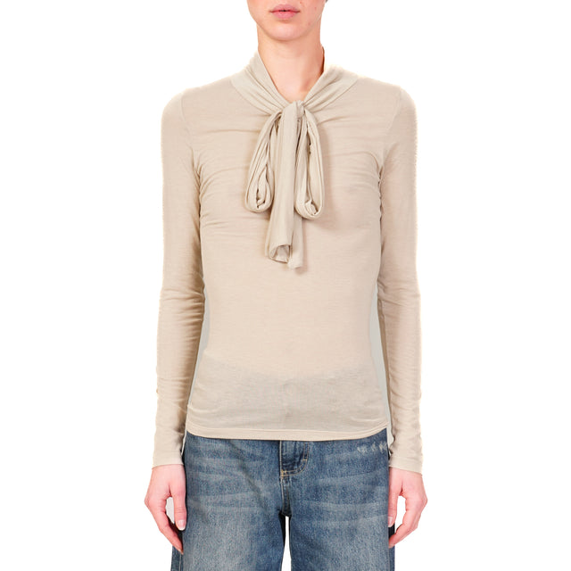 Dixie-T-shirt misto cashmere con fiocco - cacha