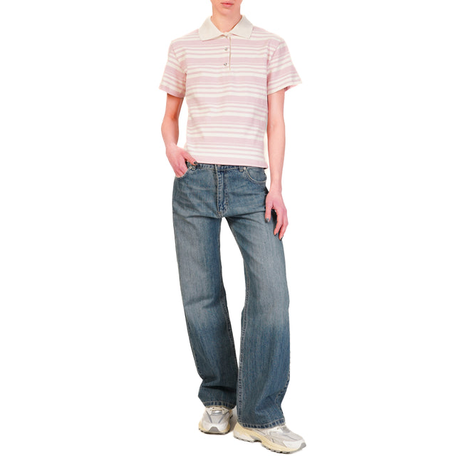 Dixie-Maglia polo a righe - rosa