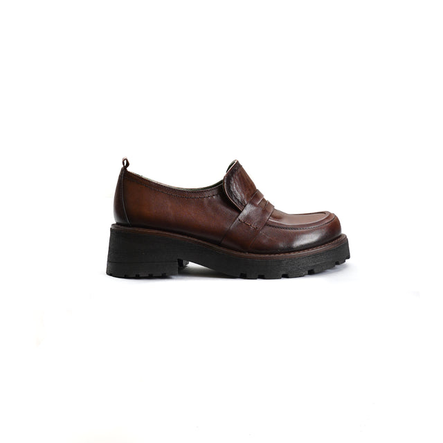 Felmini-Leather Moccasin - Cigar