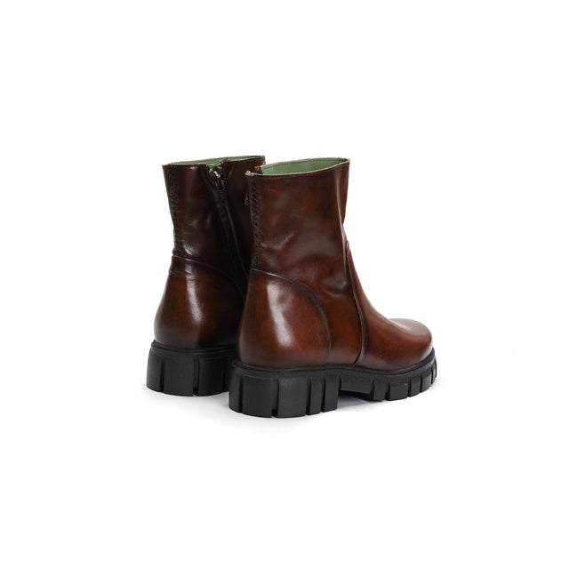 Femini-Leather ankle boot - cigar