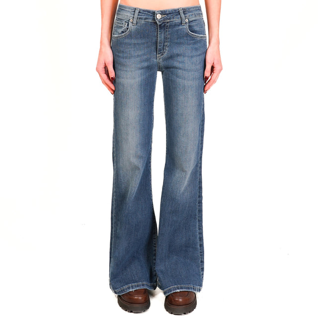 Zeroassoluto-Greta Stretch Flared Jeans - Denim