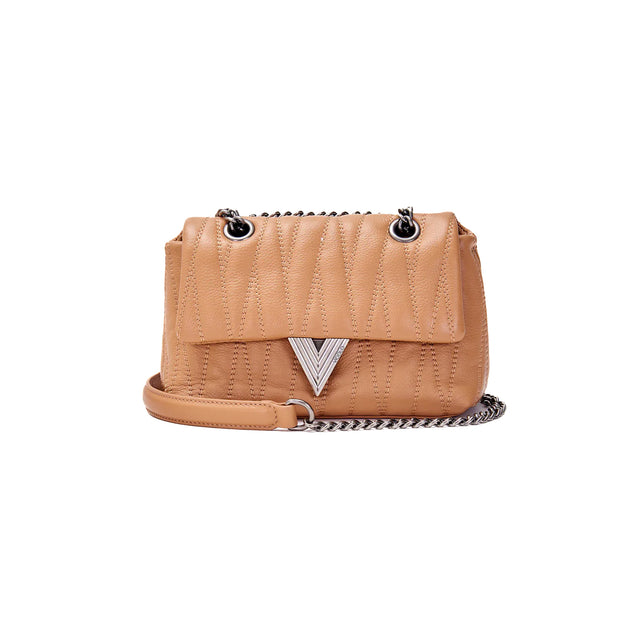 Vicolo-Borsa Belleville small genuine leather - cammello