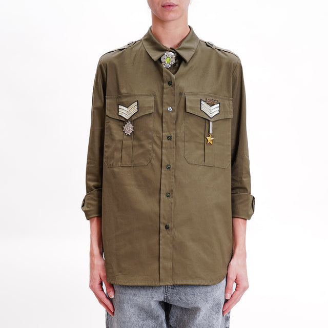 Haveone-Camicia con applicazioni - militare