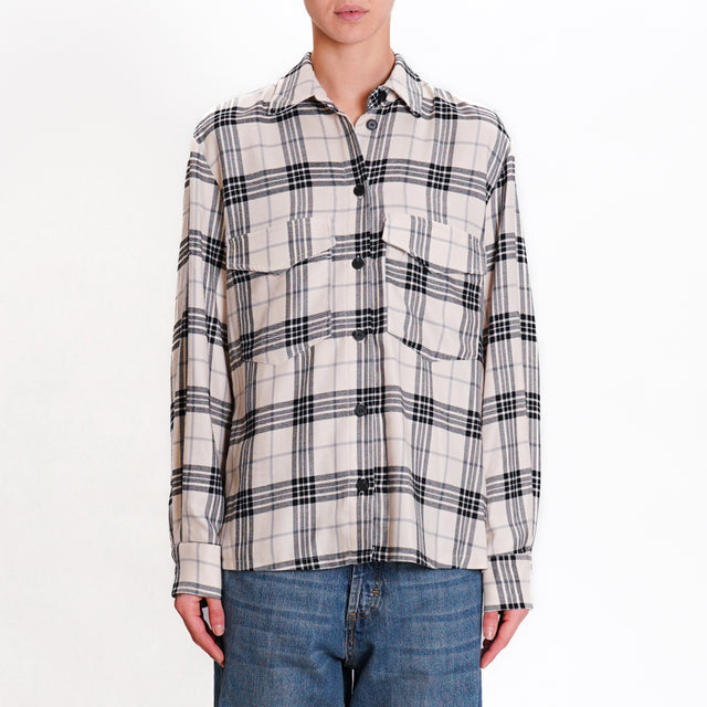 Haveone-Tartan Shirt - sand/black