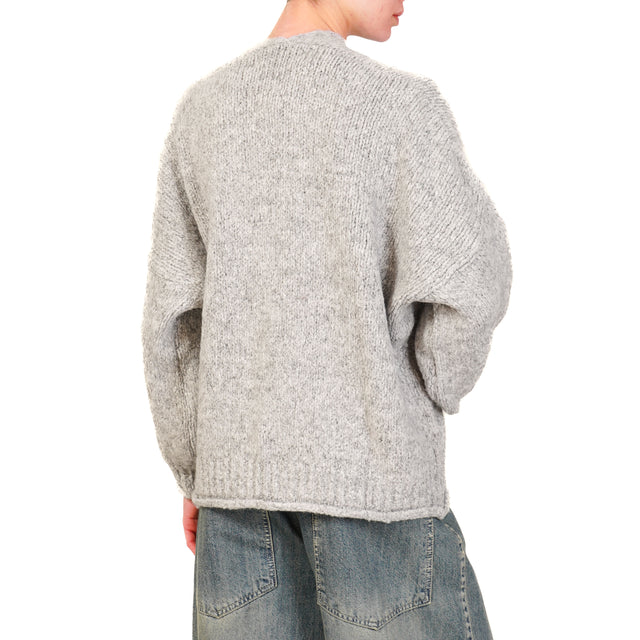 Haveone-Cardigan con tasche misto alpaca - perla