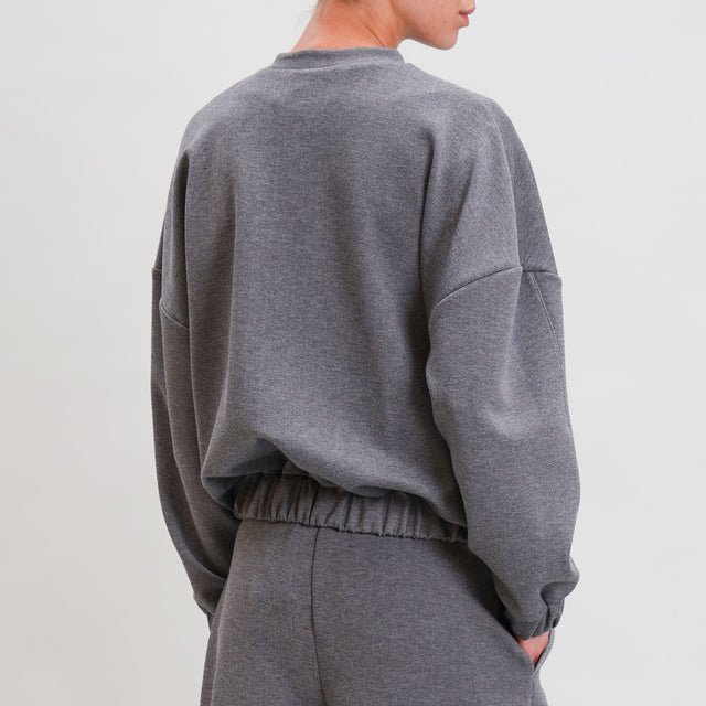 Haveone-Felpa neoprene elasticizzato con zip - grigio