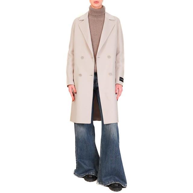 Haveone-Cappotto doppiopetto misto lana - beige