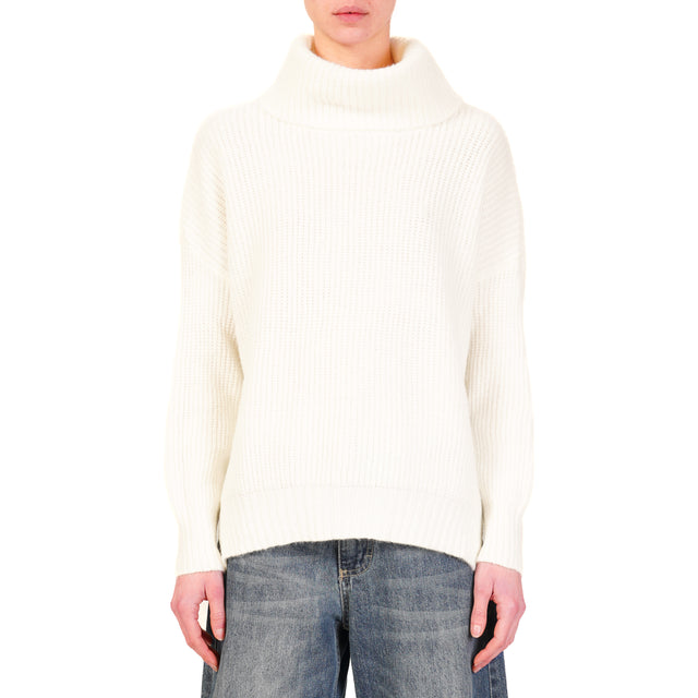 Haveone-Ribbed Turtleneck Sweater - Butter