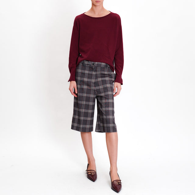 Haveone-Bermuda check - burgundy/sand