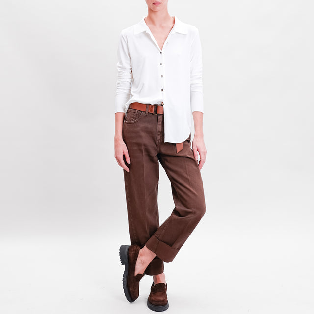 Haveone-Pantalone MANDY cotone drill stone wash - moro