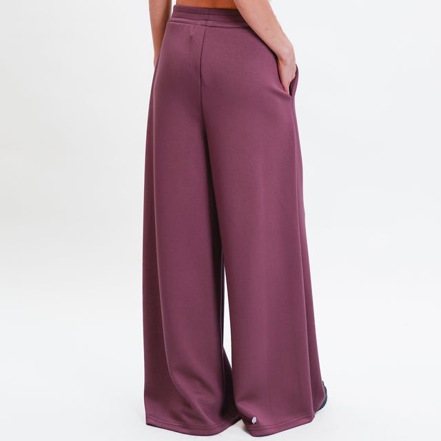 Haveone-Pantalone neoprene elasticizzato con coulisse - mauve