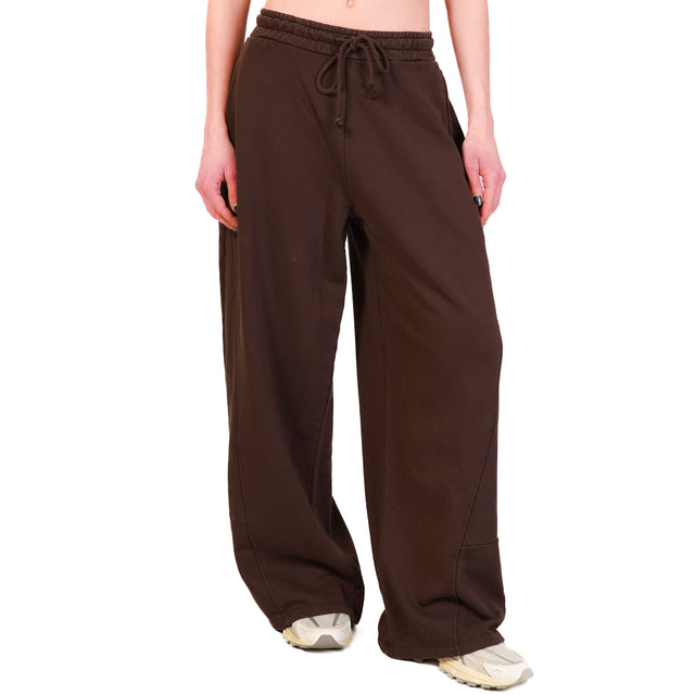 Haveone-Pantalone in felpa con coulisse - cioccolato