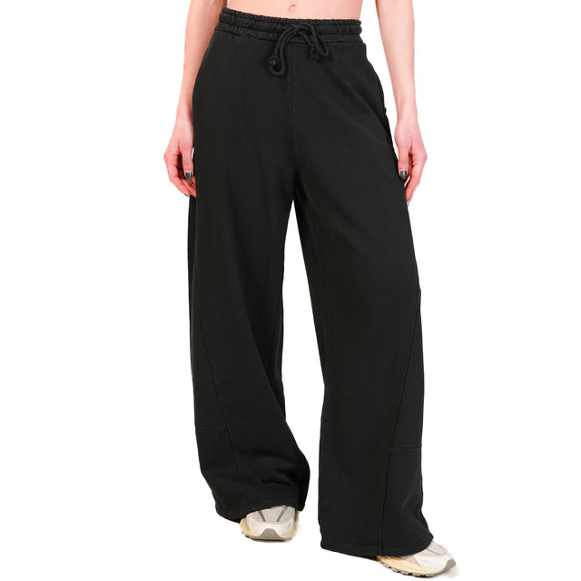 Haveone-Pantalone in felpa con coulisse - nero