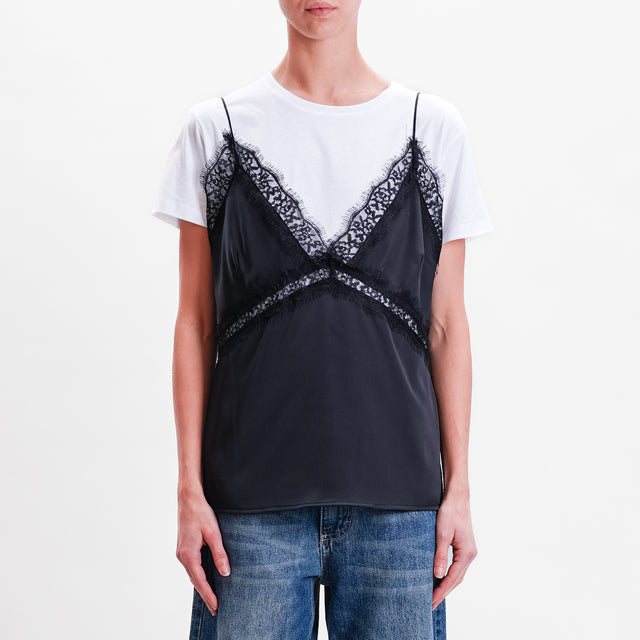 Haveone-T-shirt + top - nero/bianco