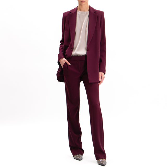 Imperial-Jacket crepe shoulder straps side slits - wine