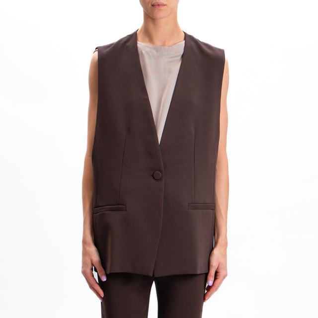 Imperial-Gilet 1 button - chocolate