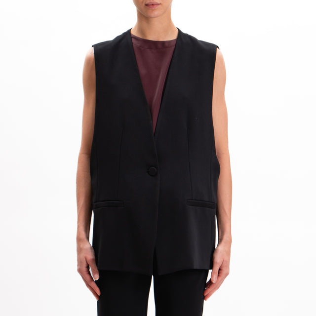 Imperial-1 Button Vest - Black