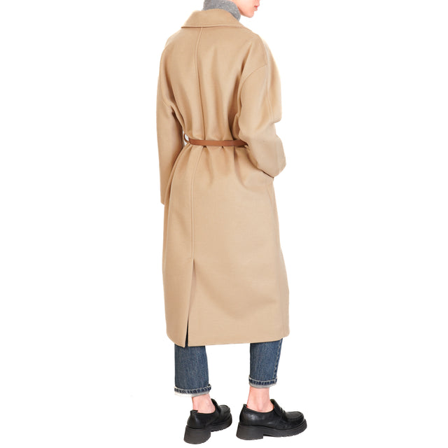 Imperial-Cappotto doppiopetto con cintura - beige