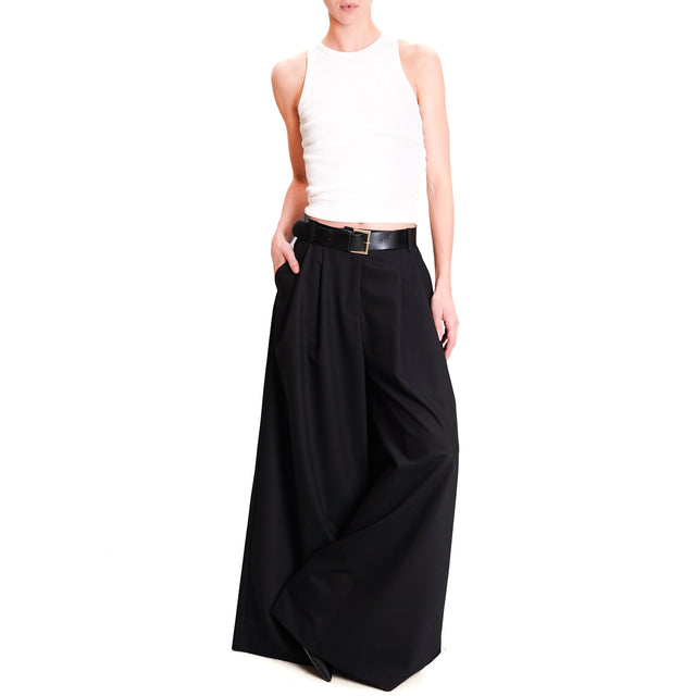 Imperial-Palazzo trousers with pleats - black