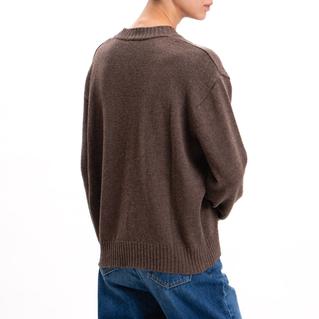 Kontatto-Maglia misto cashmere scatola scollo a v - caffe'