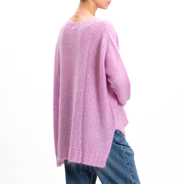 Kontatto-V-neck mohair sweater with sequins - bubble