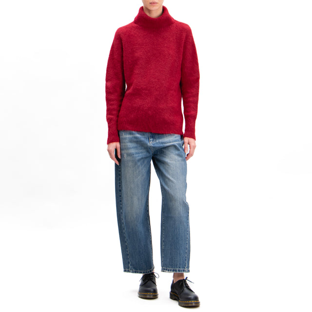 Kontatto-Alpaca Blend Turtleneck Sweater - Ruby