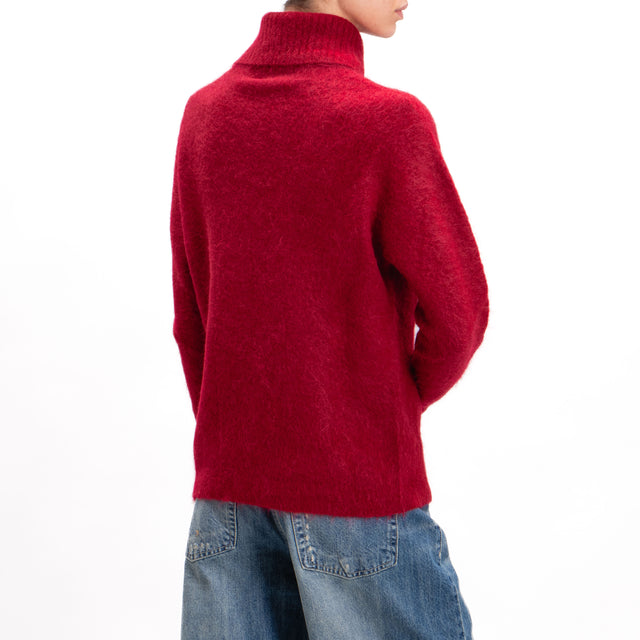 Kontatto-Alpaca Blend Turtleneck Sweater - Ruby