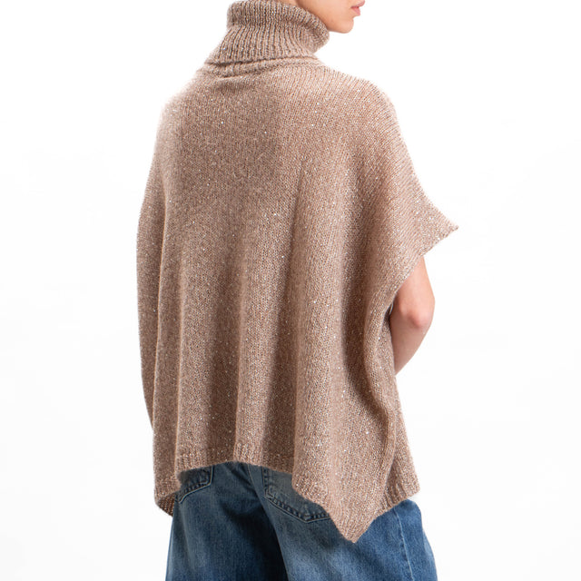 Kontatto-Mohair high neck sweater with sequins - dove grey