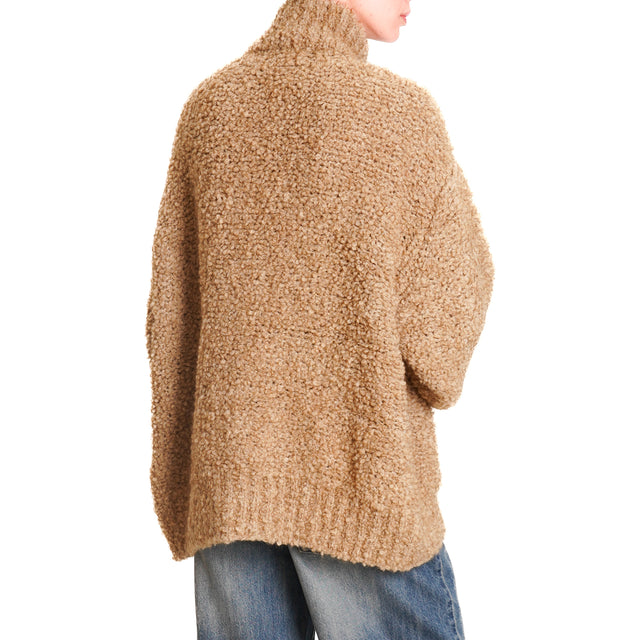 Kontatto-Bomber mohair teddy - camel