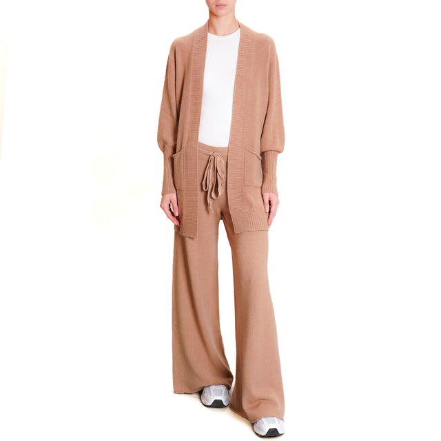 Kontatto-QS Drawstring Knitted Trousers - Caramel