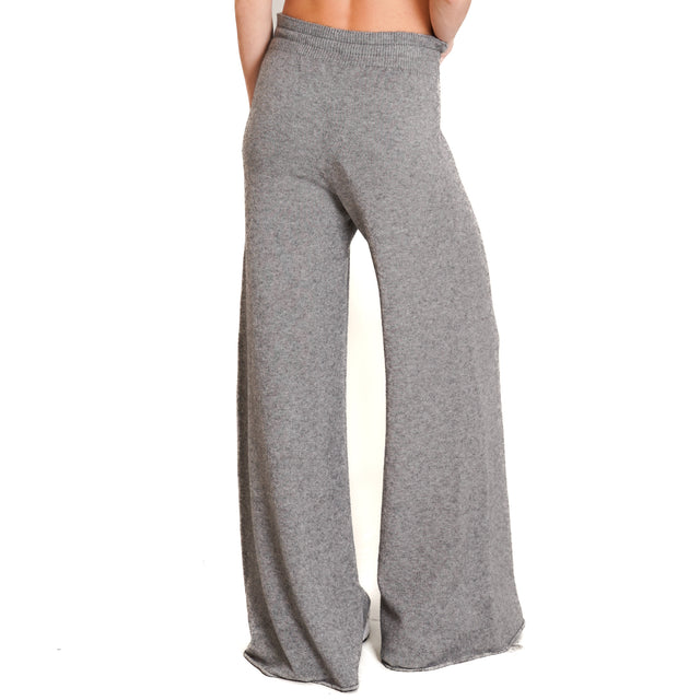 Kontatto-QS Drawstring Knitted Trousers - Medium Grey