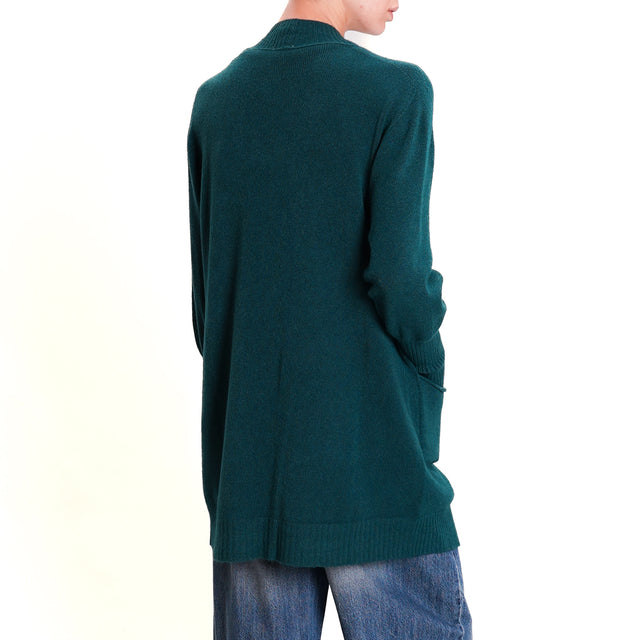 Kontatto-QS Cardigan con tasche - VERDE