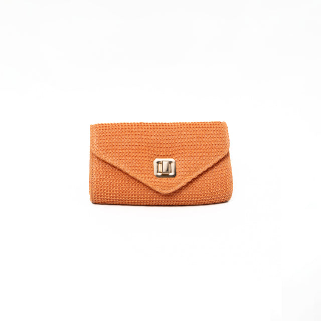 Souvenir-Clutch in rafia - arancio