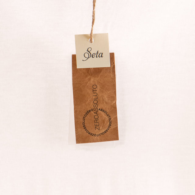 Zeroassoluto-V-neck silk T-shirt - sand