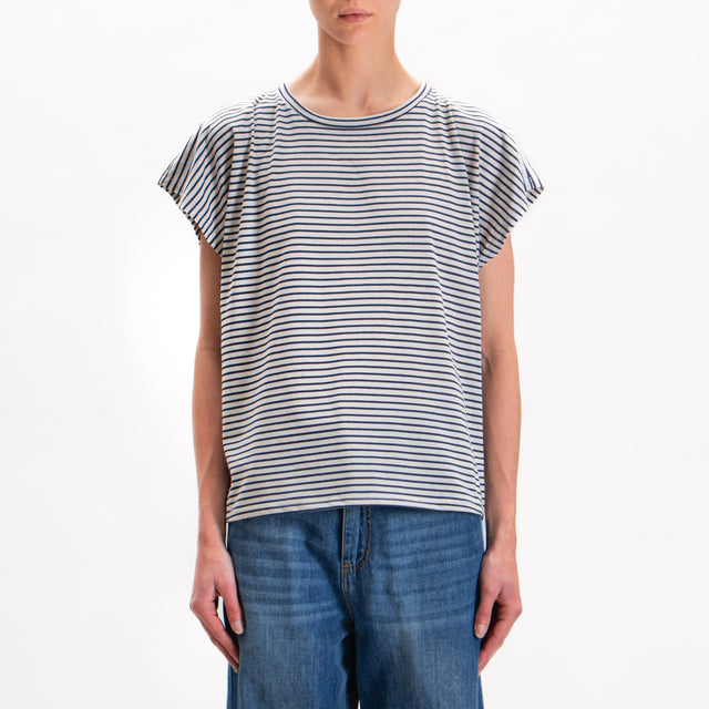 Zeroassoluto-T-shirt a righe - bianco/blu