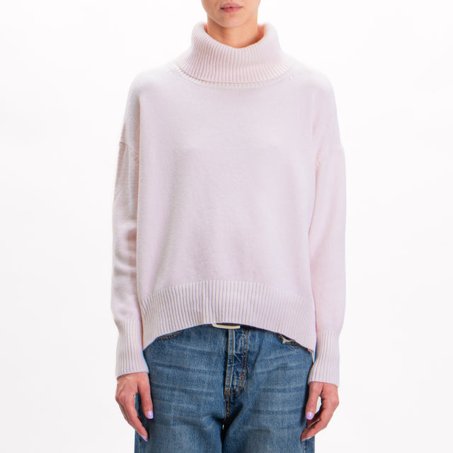 Zeroassoluto-High neck sweater - light pink