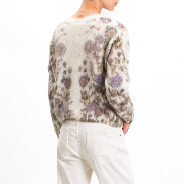 Tension in-Maglia mohair fantasy flowers - butter