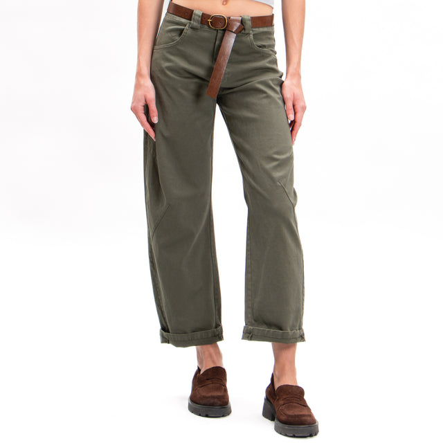 Tension in-Pantalone carrot with belt - military